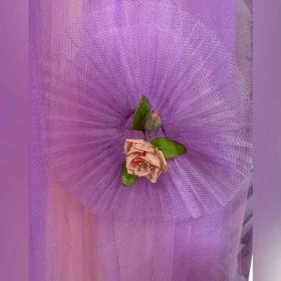 Vintage 50’s pink and purple strapless tulle prom dress w/sweetheart neckline s4 - Picture 5 of 12